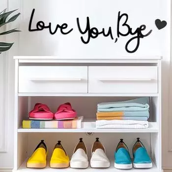 Yousheng Love You Bye Wooden Sign Wall Decoration Sign Family Entryway Decor Above Door Wall Art Sign for Valentine s Gift Home Entrance Hallway чёрный