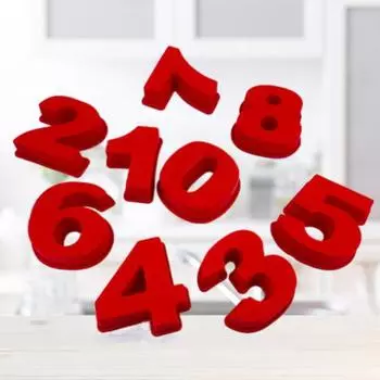 Yousheng Lovely Number Shape Cake Mold Эластичная антипригарная силиконовая форма для выпечки для дома 4