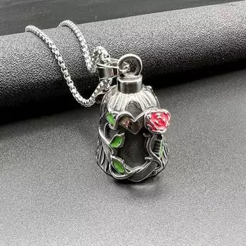 Yousheng Luck Riding Bell Biker Guardian Luck Bell из титановой стали с выгравированными розовыми лозами, подвесной колокольчик для брелока, автомобильного рюкзака A