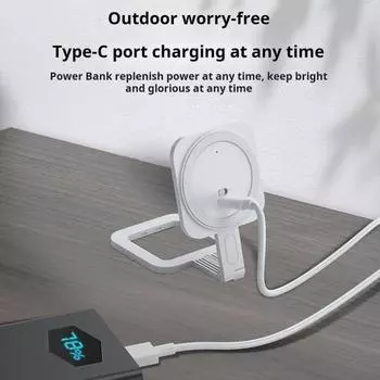 Yousheng Магнитный светодиодный заполняющий свет Складная конструкция Сенсорное управление Карманный портативный сотовый телефон заполняющий свет с несколькими режимами освещения чёрный