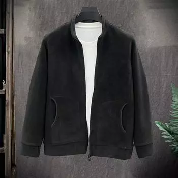 Yousheng Men s Fuzzy Sherpa Jacket Long Sleeve Full Zip Open Front Casual Jacket Winter Fleece Warm Coat for Outdoors Sports Daily Wear M серый