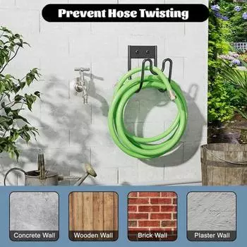 Yousheng Metal Garden Hose Holder Rust-Proof Corrosion Resistant Simple Installation Wall Mounted Water Hose Holder Hose Hanger чёрный