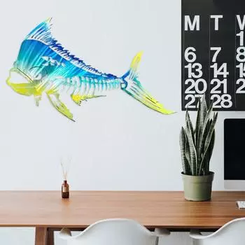 Yousheng Metal Shark Wall Decor Нержавеющая сталь Океанская тематика Украшения для стен Акулы для гостиных, спален, офисов, коридоров C