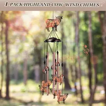 Yousheng Metal Wind Chime Animal Wind Chime с крючком, винтажная подвесная ветряная музыка в виде животных для наружного декора балкона в саду, подарок на новоселье A