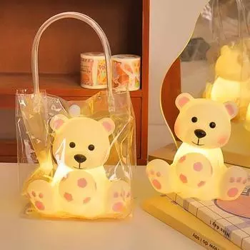 Yousheng Милая силиконовая мультяшная лампа светодиодный ночник мягкий свет без мерцания питание от батареек прикроватная лампа украшение стола C