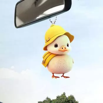 Yousheng Милая Утка Подвеска для автомобиля Зеркало заднего вида Украшения Мультяшный Акриловый Орнамент Аксессуары Для Интерьера Автомобиля G