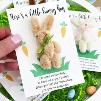 Yousheng милый плюшевый брелок для рюкзака в виде кролика, карманный пушистый брелок для кошелька, подвеска для пасхальной корзины, подарки для друзей розовый