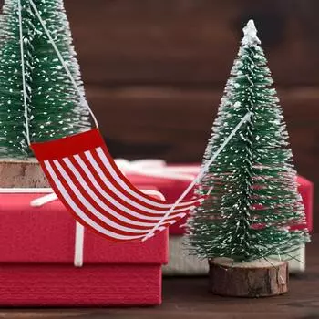 Yousheng Mini Dollhouse Hammock Белый Полосатый Миниатюрный Тканевый Гамак Кукольный Домик Аксессуары Для Детей Творческая Игра красный