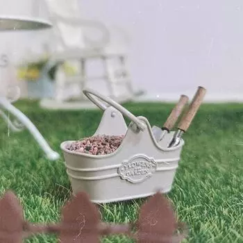 Yousheng Miniature Flower Basket Metal Mini Picnic Baskets Mini Flower Basket with Handles for Dollhouse Miniature Gardens Flower Rooms Decor жёлтый