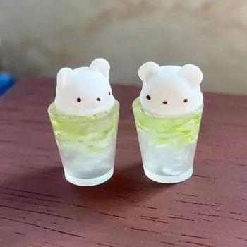 Yousheng миниатюрный медведь ледяной напиток мини-модель еды смоляной имитация десерта украшение для 1/6 1/8 1/12 кукол миниатюрный декор кофейни Bear
