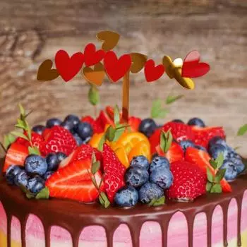 Yousheng Многофункциональный Топпер для торта без заусенцев, акриловый цветок розы, сердце, День матери, выбор кексов, товары для вечеринок B