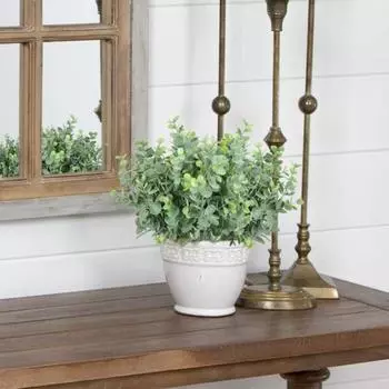 Yousheng моделирование растения яркий цвет искусственный эвкалипт реалистичная 7-вилочная ветка эвкалипта для украшения дома зелёный