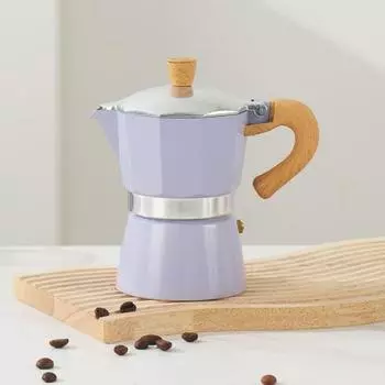 Кофеварка Yousheng Moka Pot Espresso Maker 150 мл, легкая кофеварка на плите, простая в использовании итальянская кофеварка для насыщенного эспрессо, латте, капучино 150ML белый
