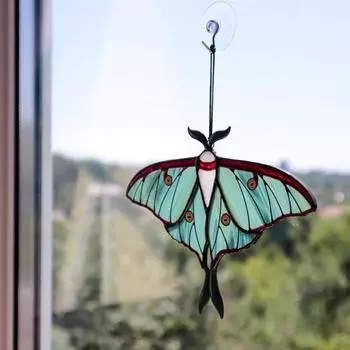 Yousheng Moon Moth Butterfly Suncatcher акриловый оконный подвесной ловец солнца домашний декор настенное художественное украшение для сада, крыльца, балкона A