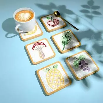 Yousheng Mosaic Craft Coaster Making Kit для взрослых, наборы для самостоятельной сборки стеклянной мозаичной плитки, керамические художественные сыпучие материалы, упаковка для подарков для женщин, детей и пожилых людей A