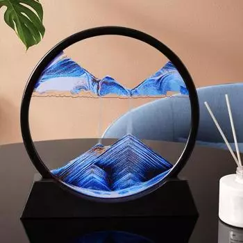 Yousheng Moving Sand Art Picture Liquid Motion 3D Deep Water Sandscape Framed Fluid Painting Quicksand Ornament for Home And Office Desk Decoration S оранжевый