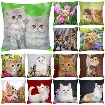 Yousheng, мульти-стиль, квадратная наволочка, милые кошки, подушка, подушка, чехол, декор для дивана #11