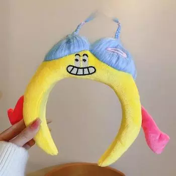Yousheng мультяшный плюшевый ободок для волос с животными, регулируемый размер, реквизит для косплея, головной убор для вечеринок, мытья лица, взрослых, детей, рождественский ободок для дня рождения белый
