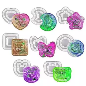 Yousheng Multi Styles двухслойная трехмерная силиконовая форма для снятия форм, форма для эпоксидной смолы, брелок, подвеска, принадлежности для рукоделия F
