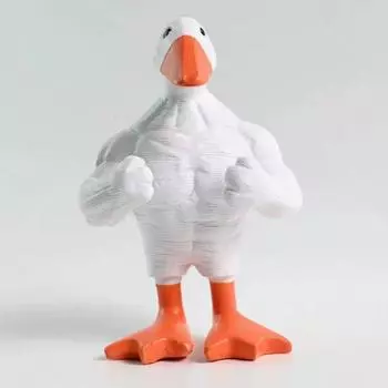 Yousheng Muscle Duck Фигурка Магнитный держатель для ключей Статуэтка Buff Duck Скульптура Смола Модель животного Игрушка Домашний Офис Украшение Рабочего Стола Орнамент жёлтый