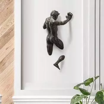 Yousheng Мужская абстрактная скульптура из смолы, настенный декор, статуя человеческого тела, настенное крепление, художественная фигура, скульптура для дома, гостиной, галереи A