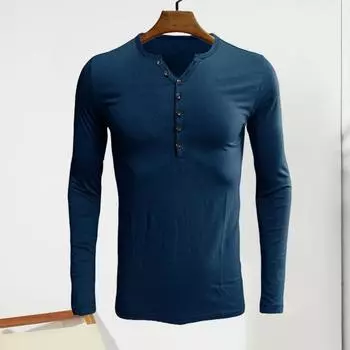 Yousheng мужская футболка с V-образным вырезом, длинный рукав, спортивный топ, повседневная облегающая рубашка для повседневной носки весной и осенью S серый