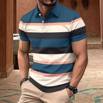 Yousheng Мужская полосатая футболка с лацканами, повседневная футболка для гольфа с коротким рукавом, деловая футболка с воротником, топ для спорта, гольфа, путешествий, офиса, вечеринок, повседневная одежда M серый