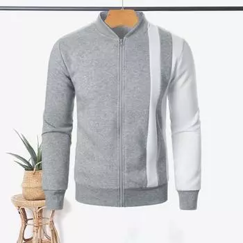 Yousheng Мужское осенне-зимнее пальто с воротником-стойкой, застежкой-молнией, шнурком, цветной спортивной курткой с эластичными манжетами и подолом, облегающая верхняя одежда для фитнеса M хаки