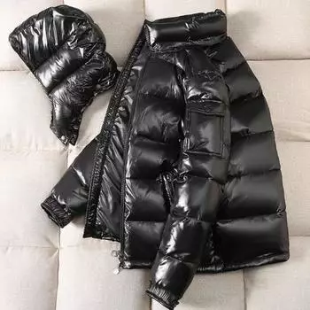 Yousheng Мужское зимнее хлопковое пальто со съемным капюшоном, длинным рукавом, однотонная стеганая куртка с карманами, водонепроницаемая теплая верхняя одежда L красный