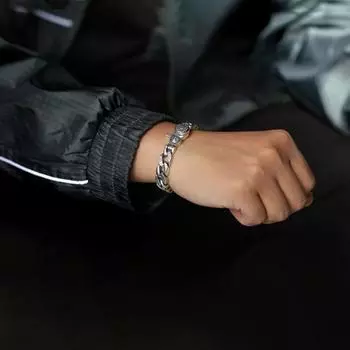 Yousheng мужской браслет толстая цепь изогнутый ретро стиль вращающийся индивидуальный запястье ювелирные изделия для отпуска работа повседневная одежда юбилей день рождения подарок браслет 18 cm