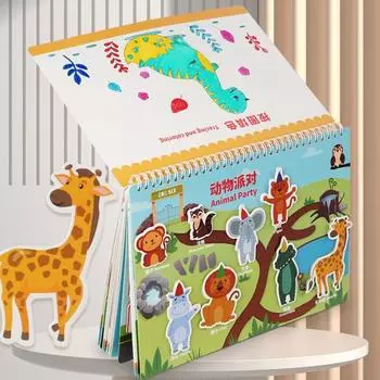 Yousheng My Preschool Busy Book Letter Number Color Shape Animal Dinosaur Preschool Learning Activity Book Boys Girls Travel Educational Workbook Toy A