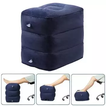 Yousheng Надувная подставка для ног в самолете Регулируемая по высоте износостойкая супермягкая широко используемая складная портативная удлинитель кресла в самолете светло-серый