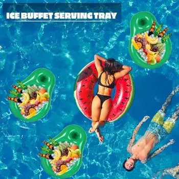 Yousheng надувной поднос для напитков в бассейне, плавающий держатель для напитков, поднос для сервировки, прохладный держатель для напитков со льдом для летних аксессуаров для вечеринок у бассейна на пляже E