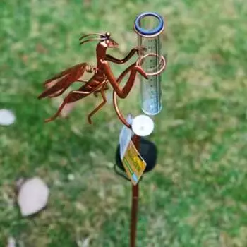 Yousheng наружный металлический дождемер со стержнем, устойчивый к ржавчине, погодным условиям, простая установка, декоративный дождемер с солнечным светом Sets