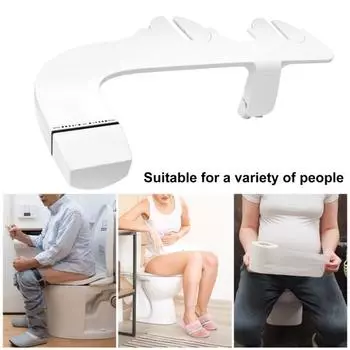 Yousheng Насадка для унитаза и биде Тонкий профиль Простая установка Регулировка давления Пресноводный выдвижной распылитель для биде белый