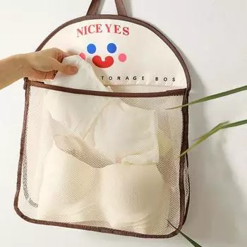 Yousheng Настенная сетчатая сумка с мультяшным принтом, большая несущая способность, видимые большие отверстия, игрушки, нижнее белье, мешок для мусора, органайзер, сетка для хранения дома и офиса чёрный