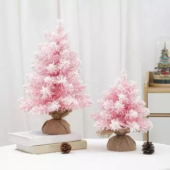 Yousheng Настольная мини-елка, искусственный снег, флокированное рождественское украшение, зимнее очарование, рождественское украшение для домашнего декора рабочего стола S