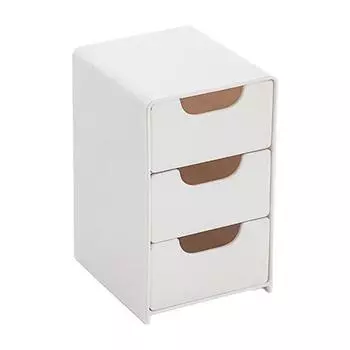 Yousheng Настольный органайзер, коробка для хранения с выдвижными ящиками, большая вместимость, штабелируемый, пыленепроницаемый, держатель для хранения косметики, органайзер для стола белый