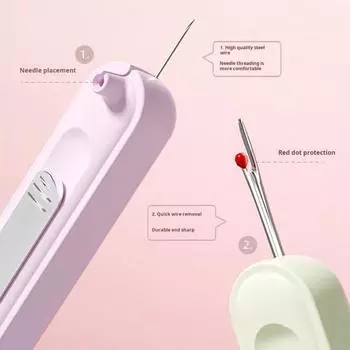 Yousheng Needle Threader Retractable 2-in-1 Needle Threader And Remover Schweek Automatic Needle Threader Tool for Hand Sheeting knitting vying