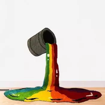 Yousheng нерегулярный ковер креативная ткань мягкая текстура радужный 3D настенный ковер для дома