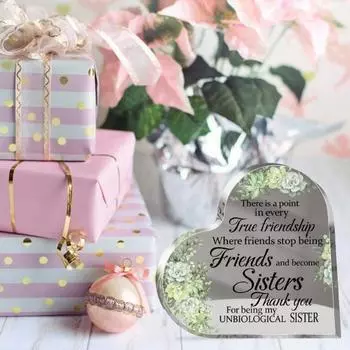 Yousheng Нежный акриловый орнамент с надписью-признанием в форме сердца, дизайн подсолнуха, подарки ко Дню матери от дочери, сына, любовная табличка для мамы, бабушки 10cm 1