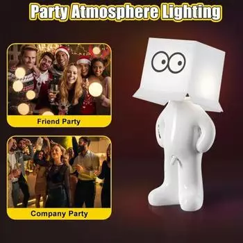 Yousheng Night Light USB Настольная лампа с регулируемой яркостью, мягкое свечение, защита глаз от мерцания, забавная светодиодная прикроватная лампа с изображением белого слона B синий