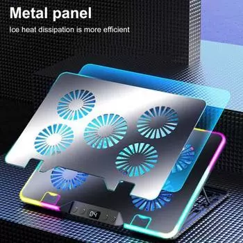 Yousheng Ноутбук Радиатор Охладитель Подставка Цифровой Дисплей Регулируемая Высота Малошумная Портативная Подставка Для Ноутбука Игровая Охлаждающая Подставка Для Ноутбука чёрный