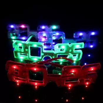 Yousheng Новогодняя вечеринка светодиодные светящиеся очки 2025 номер светящиеся очки 3 режима освещения косплей день рождения фото реквизит белый