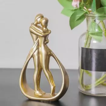 Yousheng обнимающаяся пара статуэтка обнимающая мужчину и женщину смоляная статуя скульптура домашний офис свадьба вечеринка годовщина настольное украшение орнамент золотистый