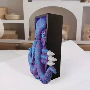 Yousheng Octopus Bookend Nook 3D Octopus Statue Bookshelf Decor Vintage Fantasy Octopus Book End Stopper for Home Office Book Stork Decoration синий