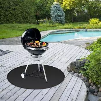 Yousheng огнестойкий коврик для плиты, коврик для барбекю, круглый, квадратный, 3-слойный огнестойкий настольный коврик для уличного барбекю, коврик для фритюрницы, гриля M Round