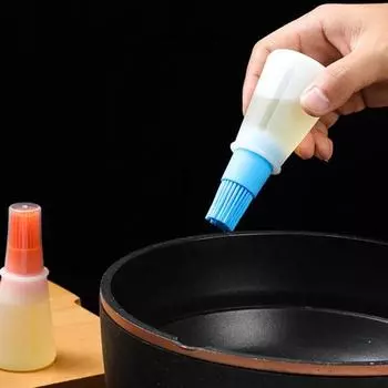 Yousheng Oil Brush пищевая удобная силиконовая противоутечная портативная бутылка для масла с кисточкой для гриля на открытом воздухе ежедневное использование оранжевый