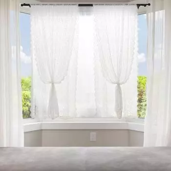 Yousheng Оконная обработка кружева вышитые светофильтрующие полиэстер ретро стиль штанга карман вуаль панель занавеска аксессуары для дома 100*140cm