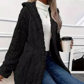 Yousheng осень-весна женская куртка с капюшоном свободный однотонный длинный рукав однобортный кардиган с капюшоном спортивная повседневная верхняя одежда для поездок на работу L абрикосовый